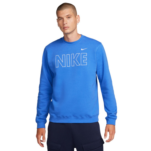 Nike Men Sportswear Club Fleece Embroidered Logo Sweatshirt Game Royal Size XL - Picture 1 of 2